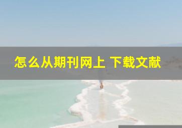 怎么从期刊网上 下载文献